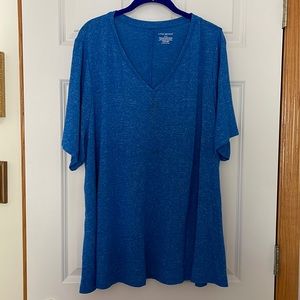 Blue heathered short sleeve swing tunic